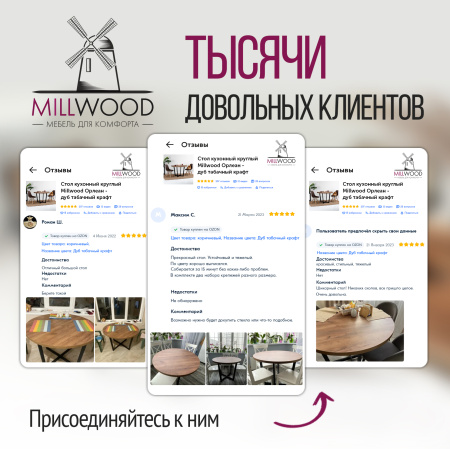 Стол Орлеан (D1000), ЛДСП Дуб табачный крафт / Металлокаркас Черный Стол Орлеан (D1000), ЛДСП Дуб табачный крафт / Металлокаркас Черный